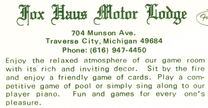 Fox Haus Motor Lodge - Vintage Postcard